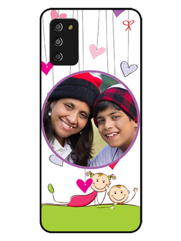Custom Galaxy M02s Photo Printing on Glass Case  - Cute Kids Phone Case Design