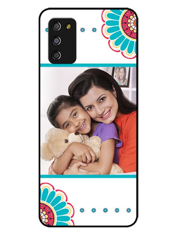 Custom Galaxy M02s Custom Glass Phone Case  - Flower Design