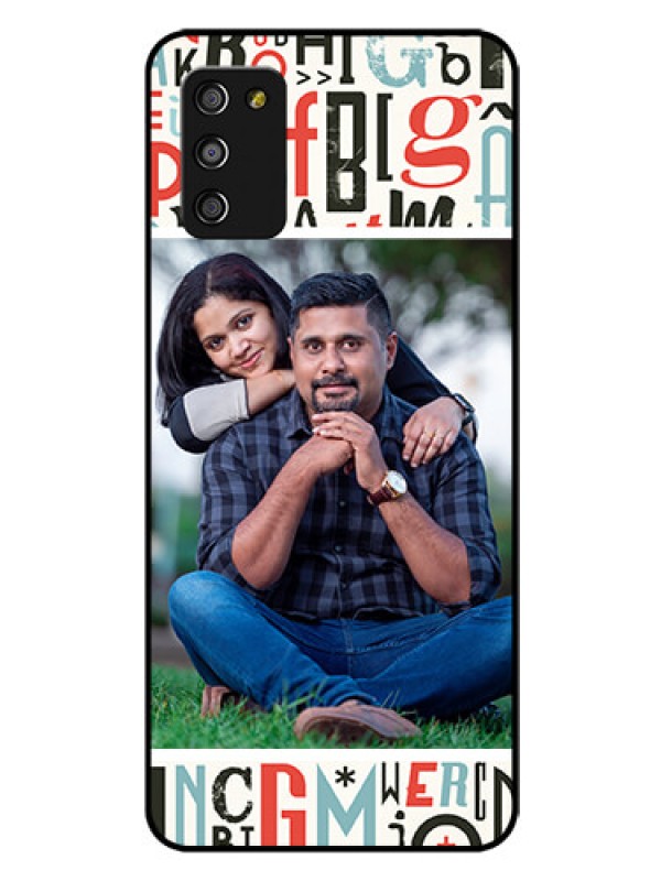 Custom Galaxy M02s Personalized Glass Phone Case  - Alphabet Design