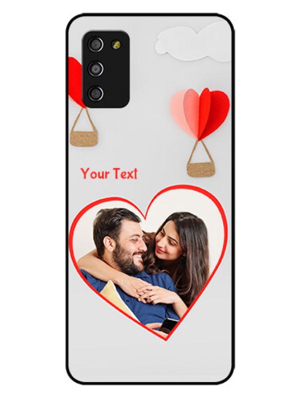 Custom Galaxy M02s Custom Glass Mobile Case  - Parachute Love Design