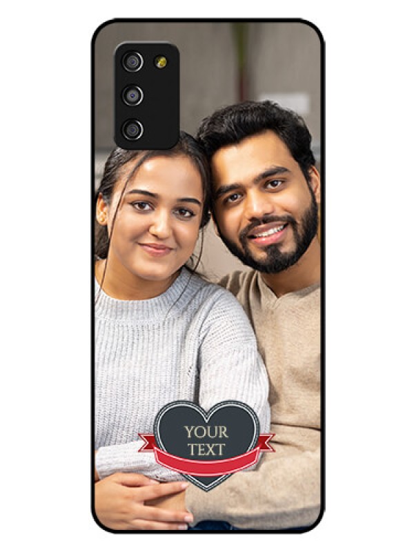 Custom Galaxy M02s Custom Glass Phone Case  - Just Married Couple Design
