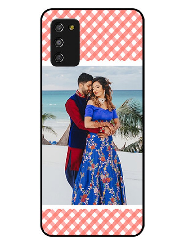 Custom Galaxy M02s Personalized Glass Phone Case  - Pink Pattern Design