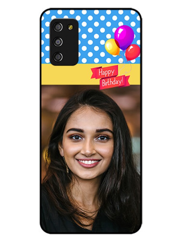 Custom Galaxy M02s Custom Glass Mobile Case  - Happy Birthday Design