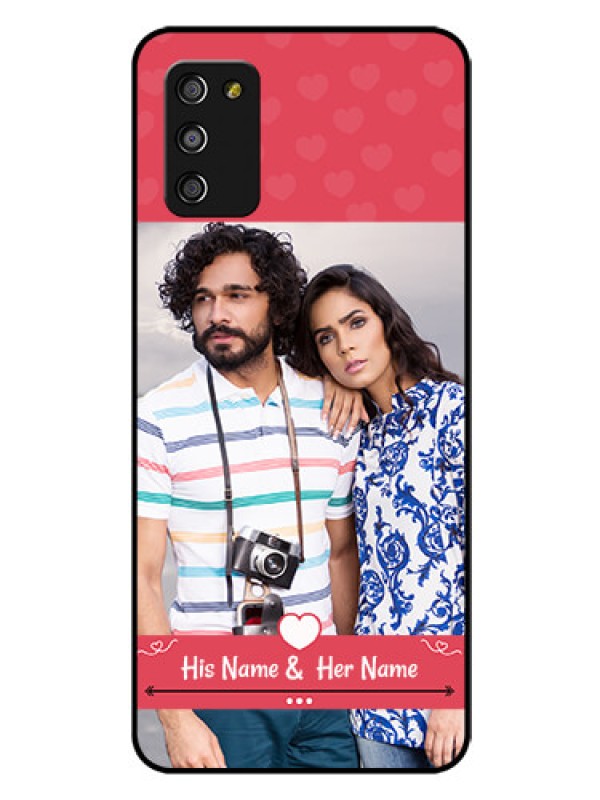 Custom Galaxy M02s Photo Printing on Glass Case  - Simple Love Design