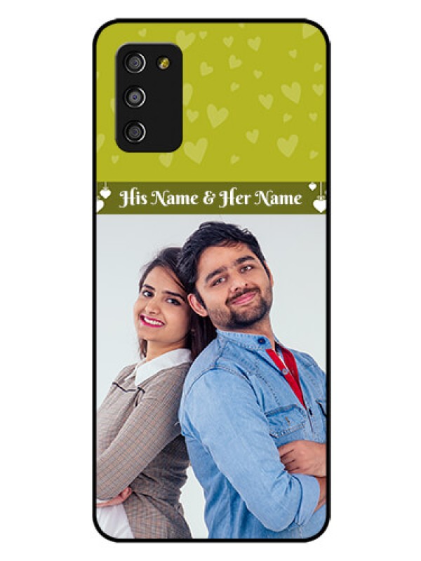 Custom Galaxy M02s Custom Glass Phone Case  - You & Me Heart Design