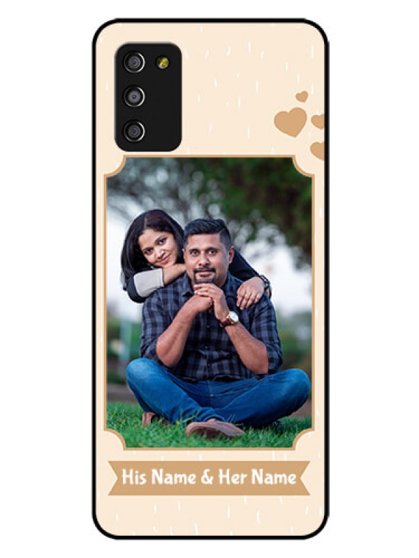 Custom Galaxy M02s Custom Glass Phone Case  - with confetti love design 