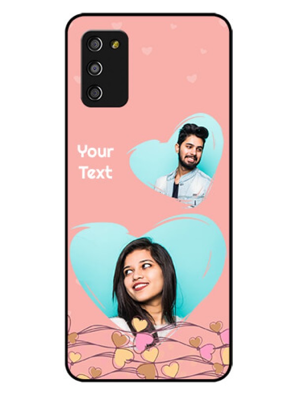 Custom Galaxy M02s Custom Glass Mobile Case  - Love Doodle Design