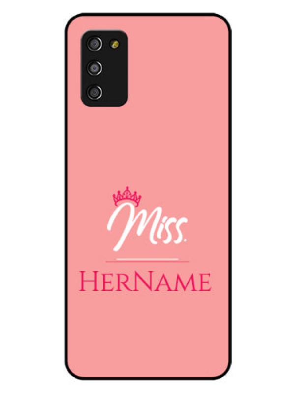 Custom Galaxy M02s Custom Glass Phone Case Mrs with Name