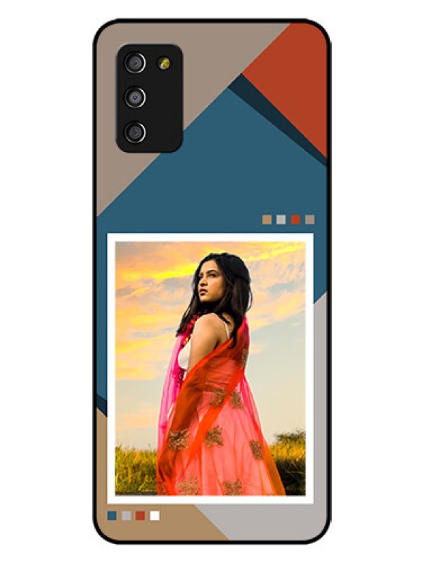 Custom Galaxy M02s Personalized Glass Phone Case - Retro color pallet Design