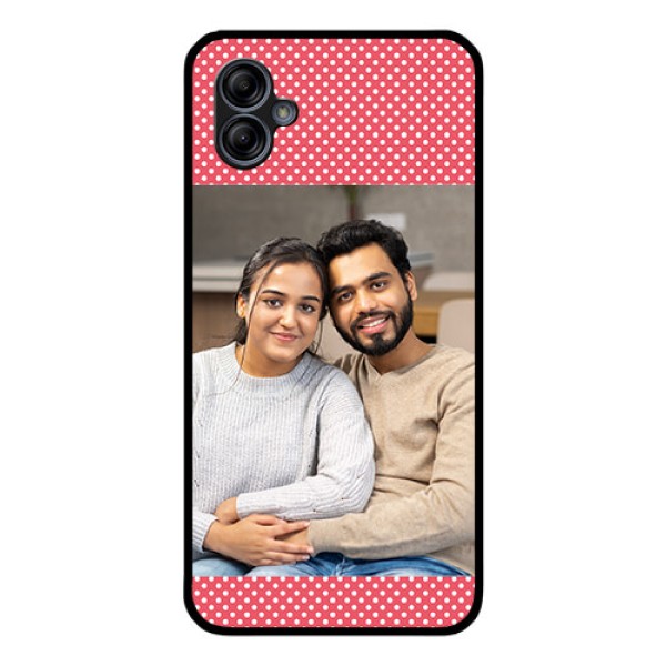 Galaxy M04 Custom Glass Phone Case - White Dotted Design