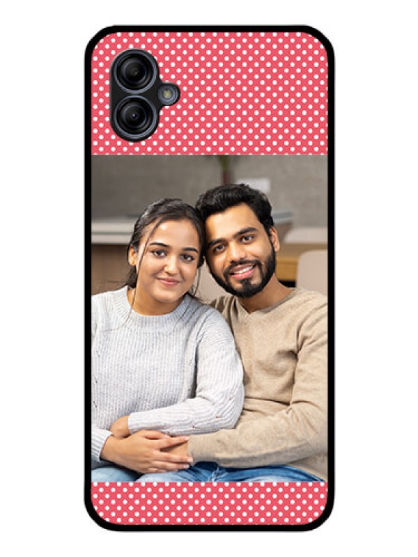 Custom Galaxy M04 Custom Glass Phone Case - White Dotted Design