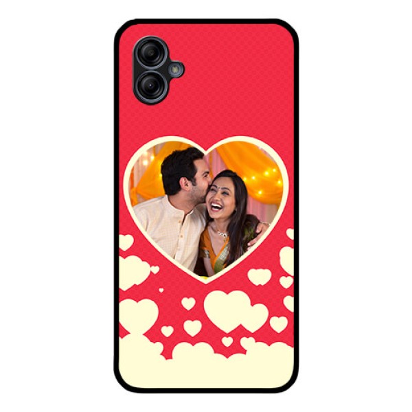 Galaxy M04 Custom Glass Mobile Case - Love Symbols Phone Cover Design