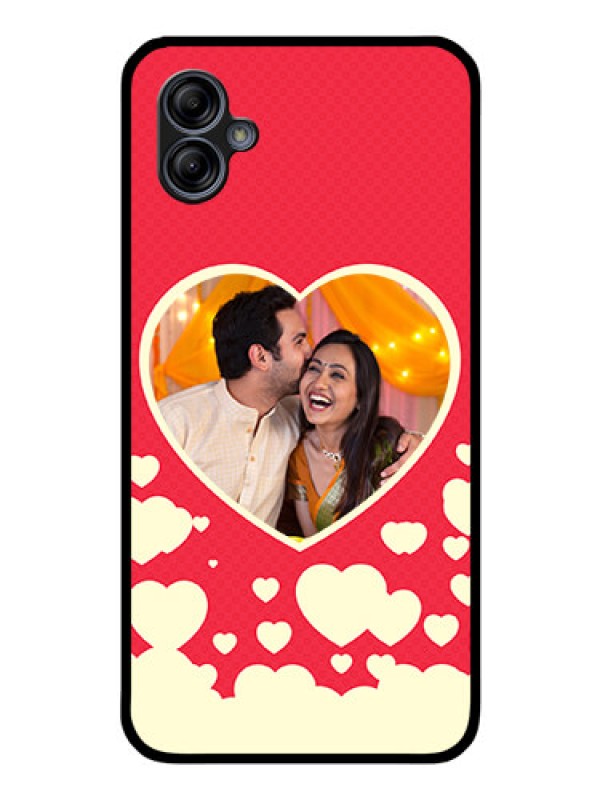 Custom Galaxy M04 Custom Glass Mobile Case - Love Symbols Phone Cover Design