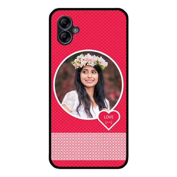 Galaxy M04 Personalised Glass Phone Case - Pink Pattern Design
