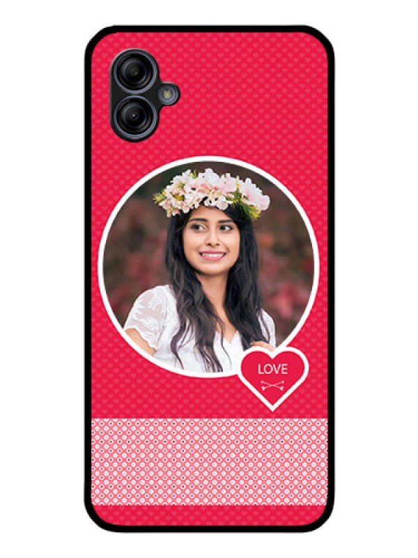 Custom Galaxy M04 Personalised Glass Phone Case - Pink Pattern Design