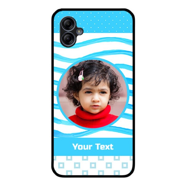 Galaxy M04 Custom Glass Phone Case - Simple Blue Case Design