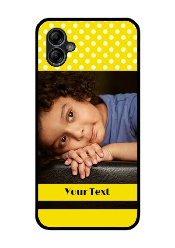 Galaxy M04 Custom Glass Phone Case - Bright Yellow Case Design