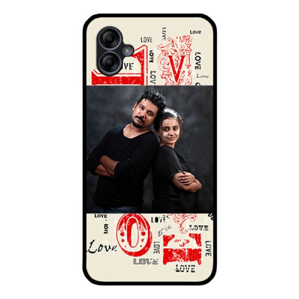 Galaxy M04 Photo Printing on Glass Case - Trendy Love Design Case