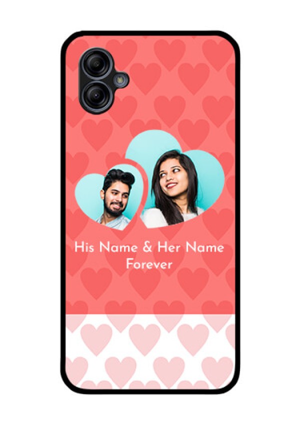 Galaxy M04 Personalized Glass Phone Case - Couple Pic Upload Design