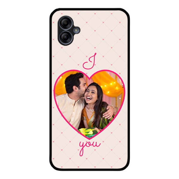 Galaxy M04 Custom Glass Mobile Case - Heart Shape Design