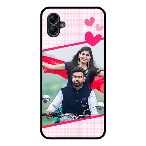 Galaxy M04 Custom Glass Phone Case - Love Shape Heart Design
