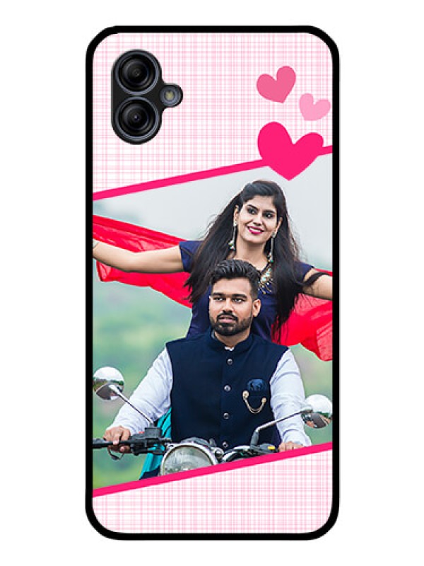 Custom Galaxy M04 Custom Glass Phone Case - Love Shape Heart Design