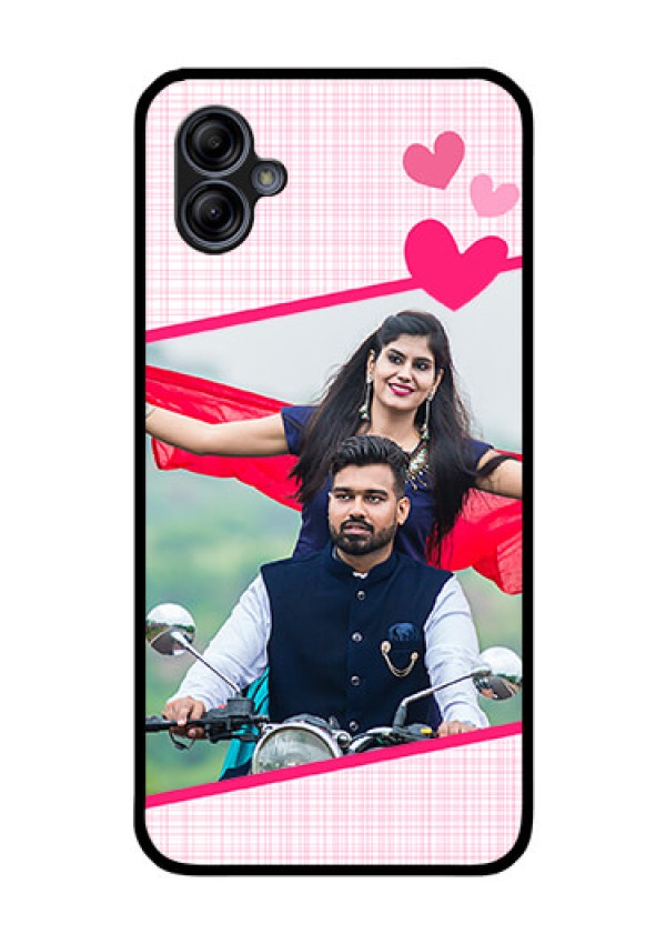 Galaxy M04 Custom Glass Phone Case - Love Shape Heart Design