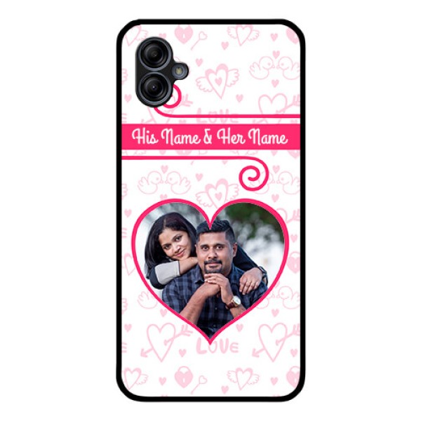 Galaxy M04 Personalized Glass Phone Case - Heart Shape Love Design Galaxy M04 Personalized Glass Phone Case - Heart Shape Love Design