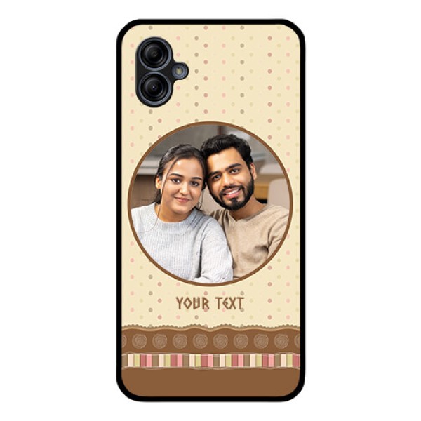Galaxy M04 Custom Glass Mobile Case - Brown Dotted Mobile Case Design Galaxy M04 Custom Glass Mobile Case - Brown Dotted Mobile Case Design
