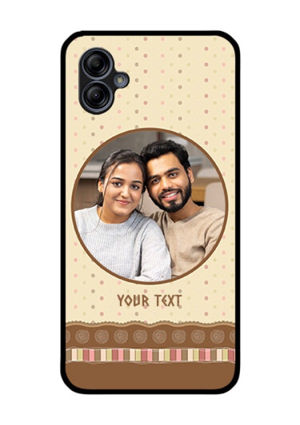 Galaxy M04 Custom Glass Mobile Case - Brown Dotted Mobile Case Design