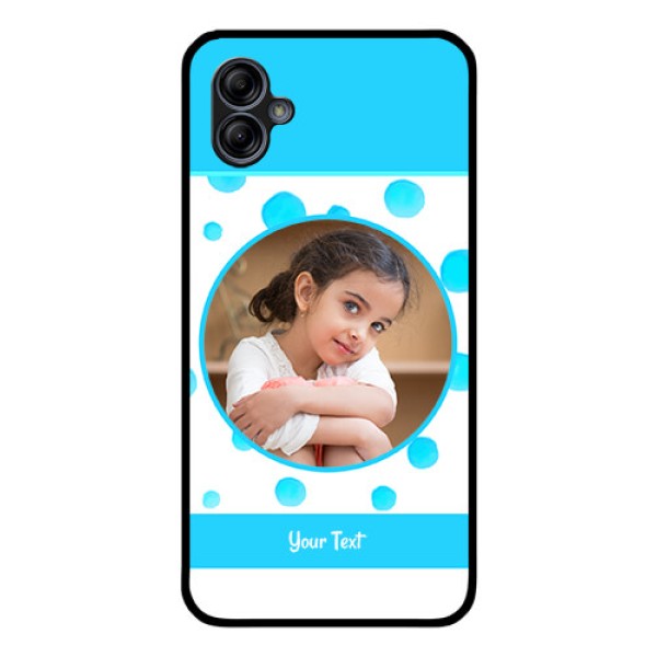 Galaxy M04 Photo Printing on Glass Case - Blue Bubbles Pattern Design Galaxy M04 Photo Printing on Glass Case - Blue Bubbles Pattern Design