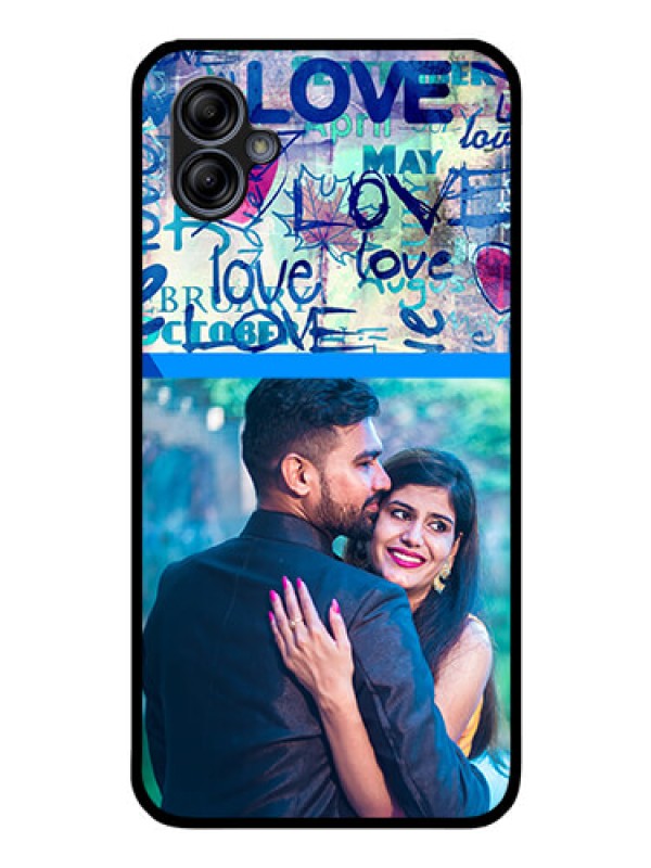 Custom Galaxy M04 Custom Glass Mobile Case - Colorful Love Design