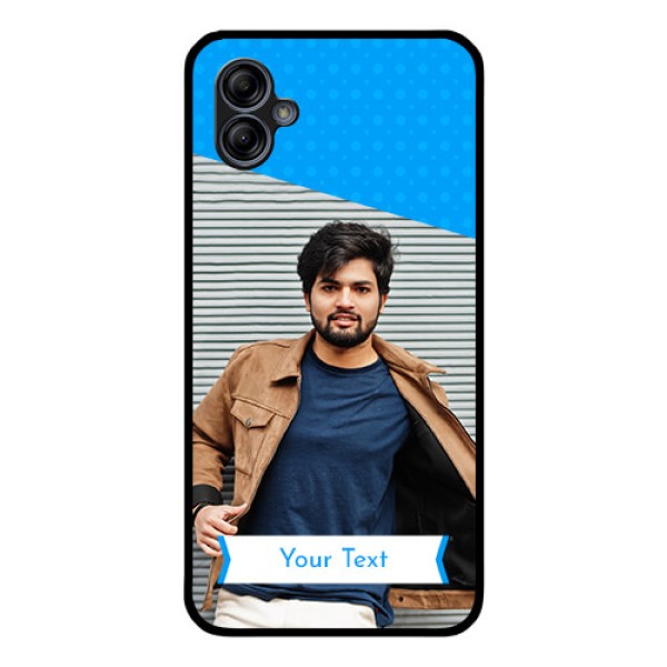 Galaxy M04 Photo Printing on Glass Case - Simple Blue Color Design