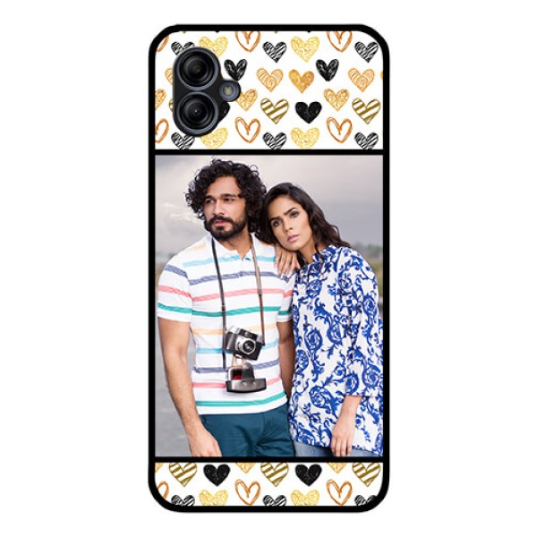 Galaxy M04 Photo Printing on Glass Case - Love Symbol Design