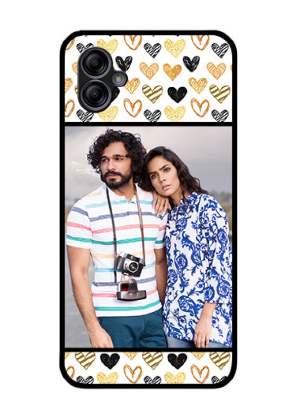 Galaxy M04 Photo Printing on Glass Case - Love Symbol Design