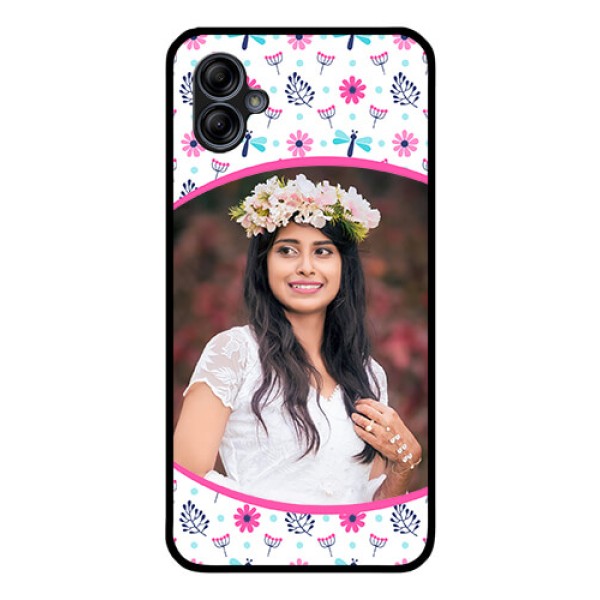Galaxy M04 Photo Printing on Glass Case - Colorful Flower Design