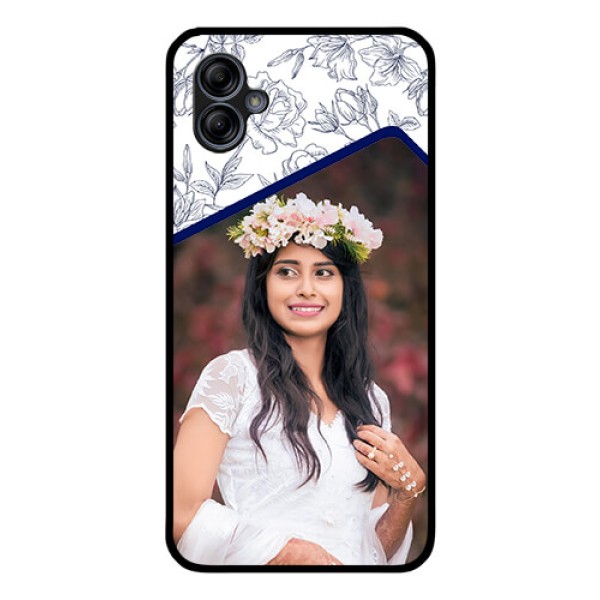 Galaxy M04 Personalized Glass Phone Case - Premium Floral Design