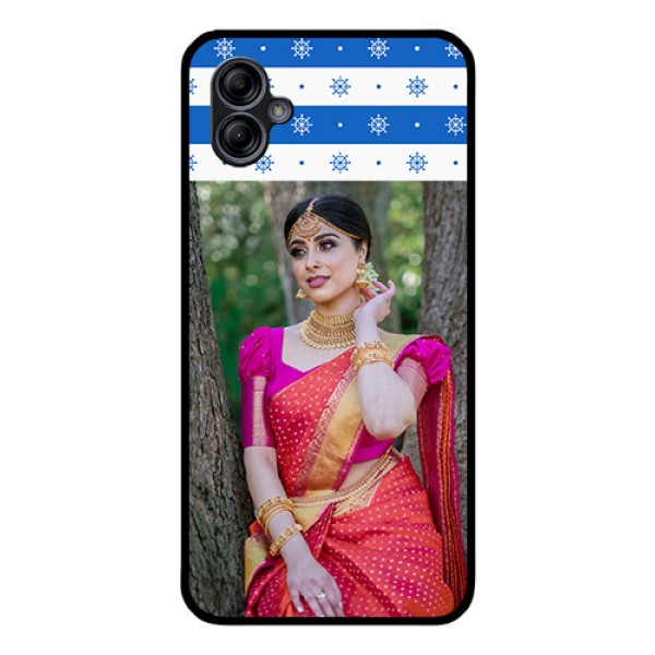 Galaxy M04 Photo Printing on Glass Case - Snow Pattern Design