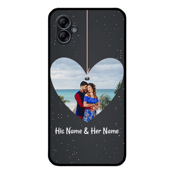 Galaxy M04 Custom Glass Phone Case - Hanging Heart Design