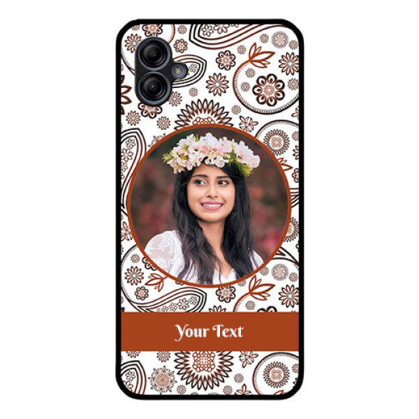 Galaxy M04 Custom Glass Mobile Case - Abstract Flower Design