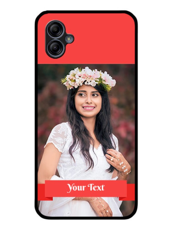 Custom Galaxy M04 Custom Glass Phone Case - Simple Red Color Design