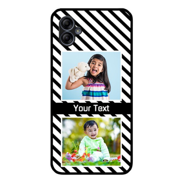 Galaxy M04 Photo Printing on Glass Case - Black And White Stripes Design Galaxy M04 Photo Printing on Glass Case - Black And White Stripes Design