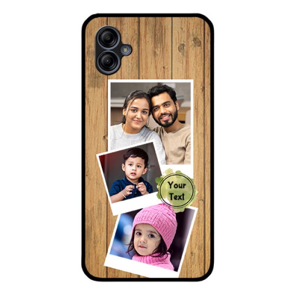 Galaxy M04 Custom Glass Phone Case - Wooden Texture Design