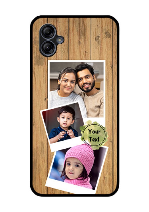 Galaxy M04 Custom Glass Phone Case - Wooden Texture Design