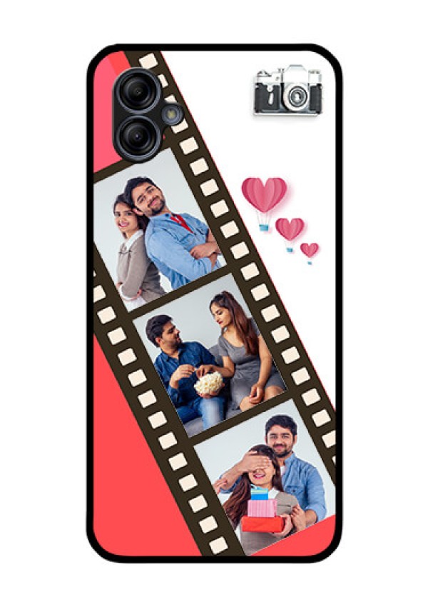 Galaxy M04 Personalized Glass Phone Case - 3 Image Holder with Film Reel
