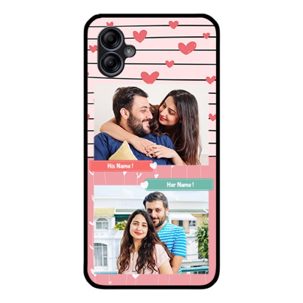 Galaxy M04 Custom Glass Mobile Case - Photo with Heart Design