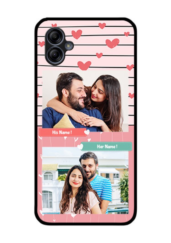 Galaxy M04 Custom Glass Mobile Case - Photo with Heart Design