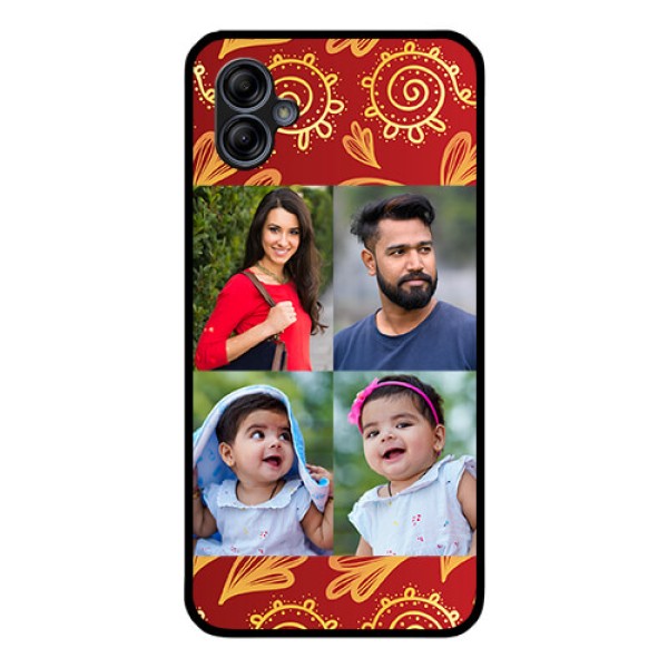 Galaxy M04 Photo Printing on Glass Case - 4 Image Traditional Design Galaxy M04 Photo Printing on Glass Case - 4 Image Traditional Design