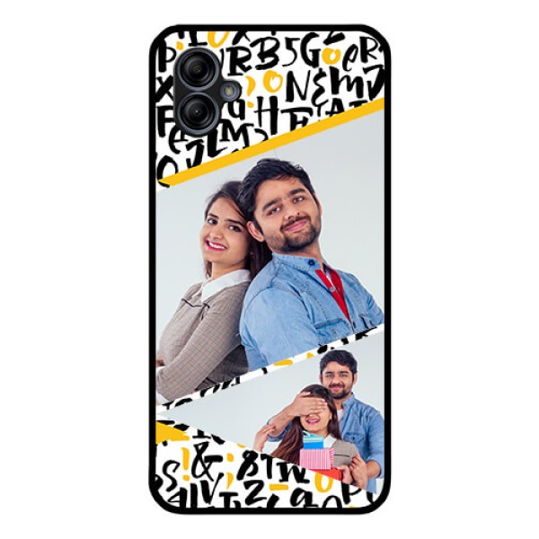 Galaxy M04 Custom Glass Mobile Case - Letters Pattern Design