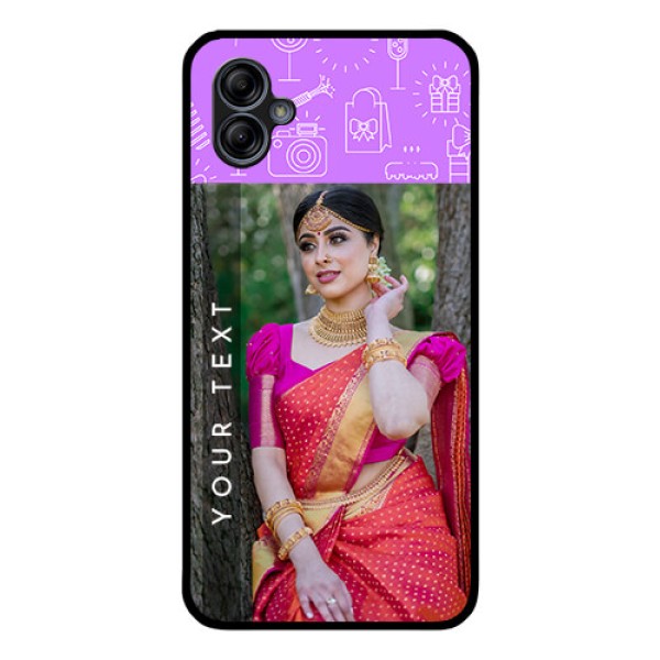 Galaxy M04 Custom Glass Mobile Case - Birthday Icons Design